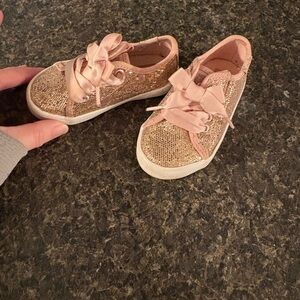Glittery Gold Kids Sneakers